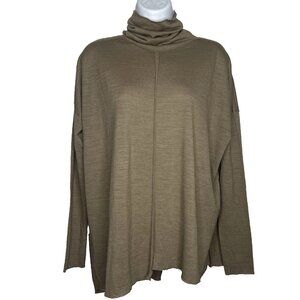 Zara Collection Turtleneck Sweater Size M Taupe Brown Thin Knit Minimalist